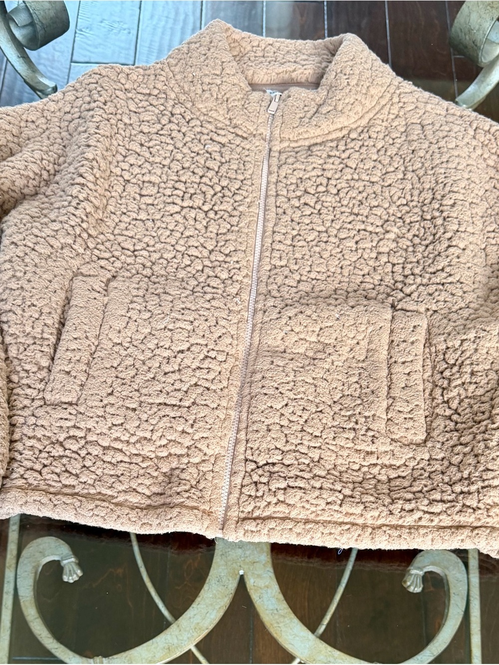 Express Plush Teddy Sherpa Jacket - Camel